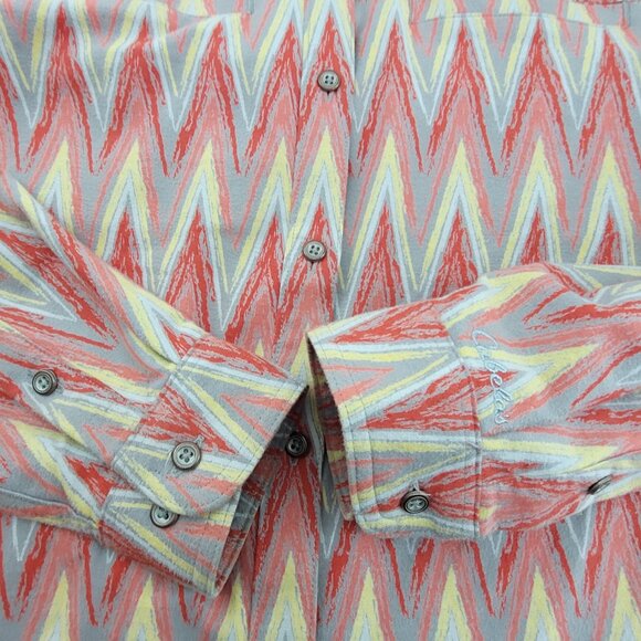 Cabela's Flannel Shirt Women's L Multicolor Chevron Long Sleeve Button Pockets - Picture 10 of 16